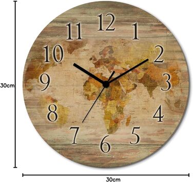 Настінний годинник, безшумний круглий  30 см ARTLAND