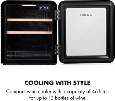 Винний холодильник до 12 пляшок чорний Klarstein
