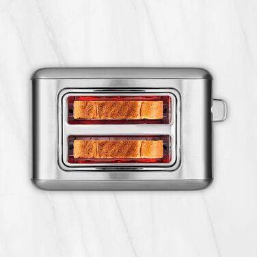 Цифровий майбутній тостер Ufesa з нержавіючої сталі з 2 скибочками, потужність 950 Вт, 9 ступенів підрум'янювання для хліба та бублика, сенсорний екран, функція розморожування