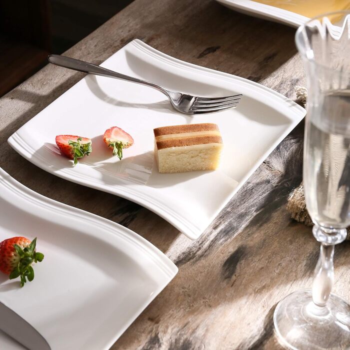 Серія FLORA, набір з 6 порцелянових креманки для каш, миски для рису 450 мл, закусочної миски, десертної миски для салату, супів, рамен, фруктів і т.д. 13,5x13,5x5,4 см (біла, десертна тарілка 6 шт.)