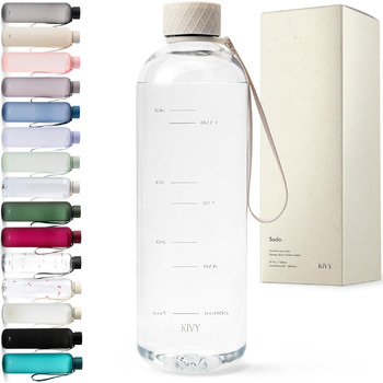 Пляшка для води 1,5 л тританова, кремова прозора KIVY