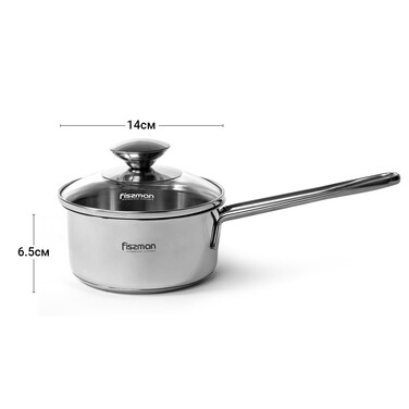 Ківш зі скляною кришкою  900 мл BAMBINO Fissman