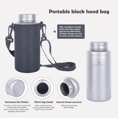 Одношарова титанова пляшка для води 1 л. Boundless Voyage