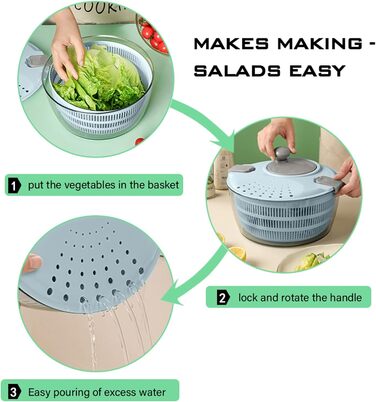 Спиннер для салата с контейнером для хранения, 24 см YeRan