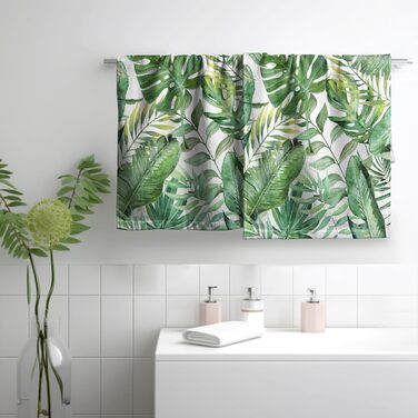 Різдвяні кухонні рушники Kwlegh, рушник для рук, різдвяна ялинка, цукерка-тростина, сніжинка, рушник для пальців, набір з 2 шт. , милий чоловічий банний рушник, високопоглинаючі рушники, 36 шт. (тропічне листя)