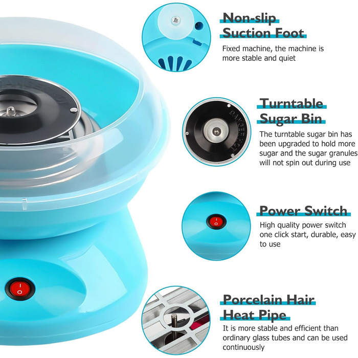 Машина для цукрової вати, синього кольору Sporgo