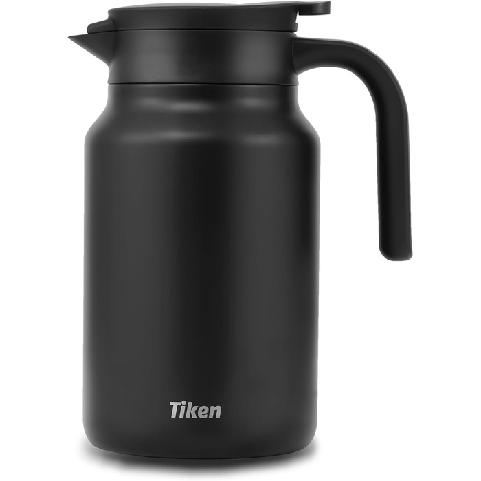 Термоглечик для кави 1,5 л з нержавіючої сталі, матовий чорний Tiken