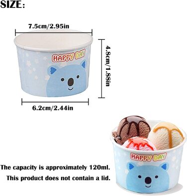 Набір паперові стаканчики для морозива 100 шт. 120 мл Ltsbaed