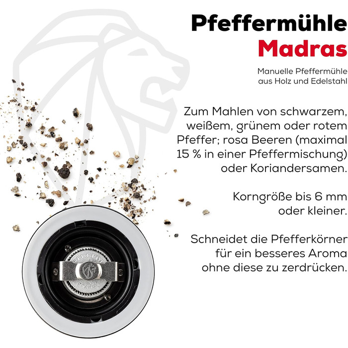 Ручне регулювання помелу u'Select, висота 16 см, 36140 (млин для перцю, шоколад)