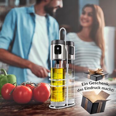 Набір з 2 розпилювачів олії та оцту 80 мл з тримачем SESATO