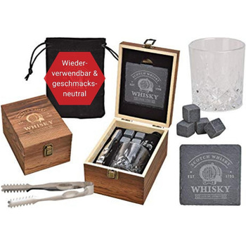 Камені для охолодження напоїв включаючи підставки, щипці, склянка для віскі WOMA