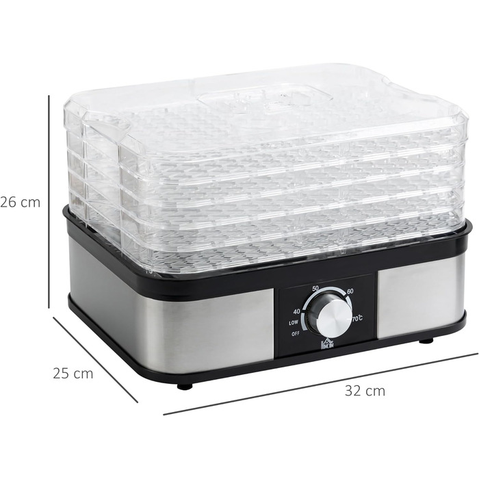 Дегідратор на 5 полиць, 245 Вт HOMCOM