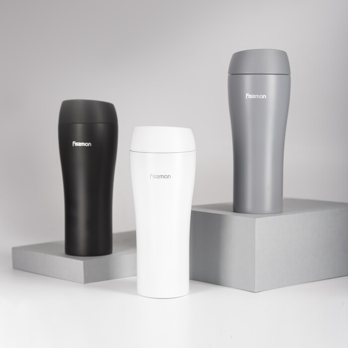 Термокухоль Fissman 420 мл, колір сірий нержавіюча сталь (9885)