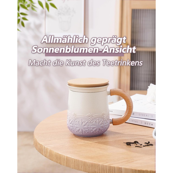 Чайная кружка с крышкой и ситечком, 420 мл Zens