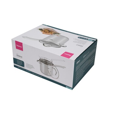 Ківш Fissman FEDELE 18x15 см 3,57 л. зі вставкою-пароваркою і скляною кришкою нерж.сталь (5375)