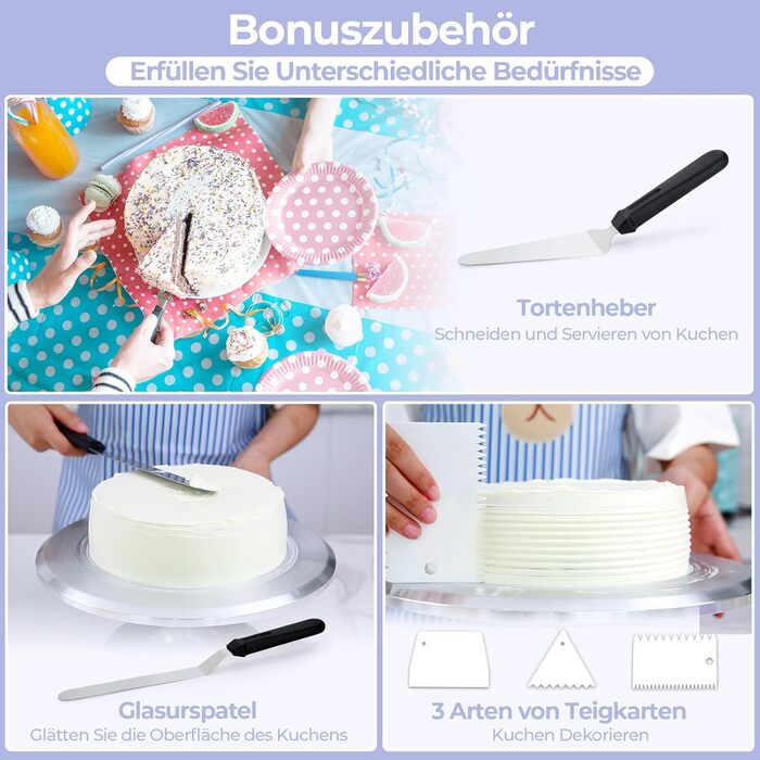 Обертова підставка для торта 30 см Ohuhu