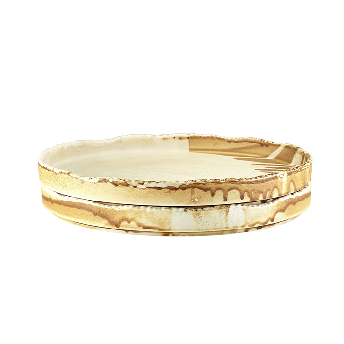 Презентаційна тарілка з бортиком 28*h 2.9 см, Terra Porcelain Roko Sand, GenWare