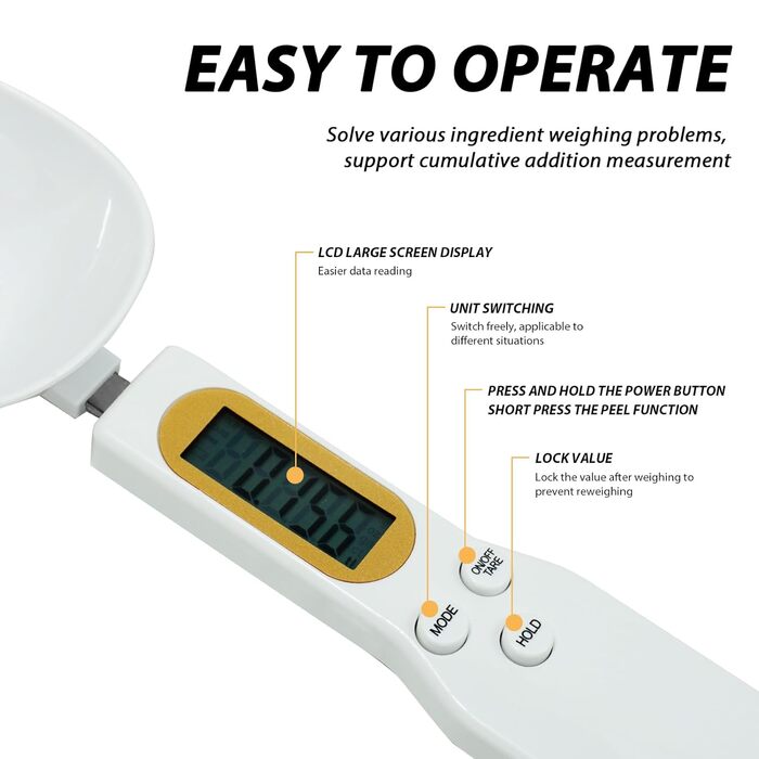 Електронна мірна ложка до 500 г LEIBOCHAO