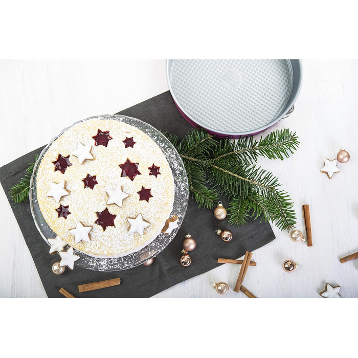 Роз'ємна форма для творчої студії Zenker Z7480 Ø 26 см, форма для випічки з плоским дном, кругла форма для торта з антипригарним покриттям, творча випічка (колір рожевий, сріблястий), кількість