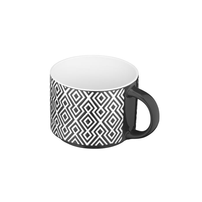 Чашка ARDESTO Weaving F, 330мл, фарфор, белый и черный