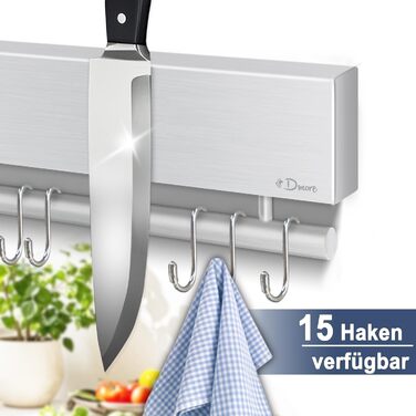 Магнітний тримач для ножів з 15 гачками 59 см Dmore