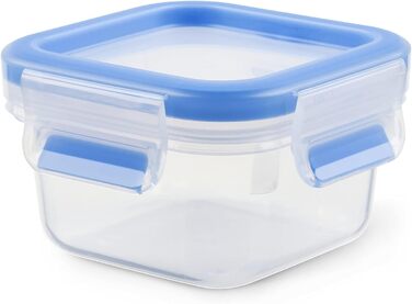 Набір контейнерів для зберігання продуктів EMSA Clip & Close, прямокутні, 5 x 0,8 л, коробки для зберігання, 100 герметичні, придатні для миття в посудомийній машині, морозильної камери та мікрохвильової печі, прозорі, сині, зроблені в Німеччині, N10307 (