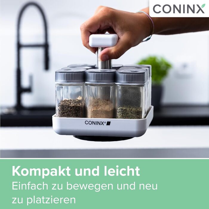 Стійка для спецій із 8 баночками для спецій Coninx