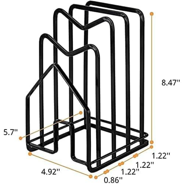 Металлическая стойка для для кухонной столешницы, 12,5 x 14,5 x 21,5 см, (черный с 2 клейкими крючками) LINFIDITE