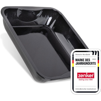 Емаль для запіканки Zenker XXL (40 x 8 x 34 см) СПЕЦІАЛЬНЕ ПРИГОТУВАННЯ, прямокутна форма для духовки з емальованим ущільненням, деко з дуже високим бортиком (колір чорний), кількість