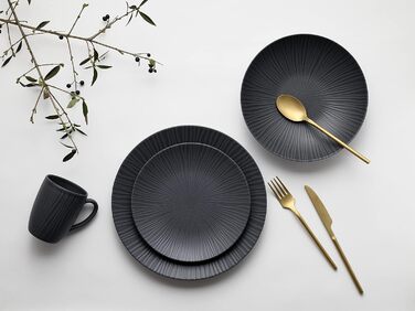 Набір посуду на 4 персони, 16 предметів, чорний Vesuvio Black Creatable