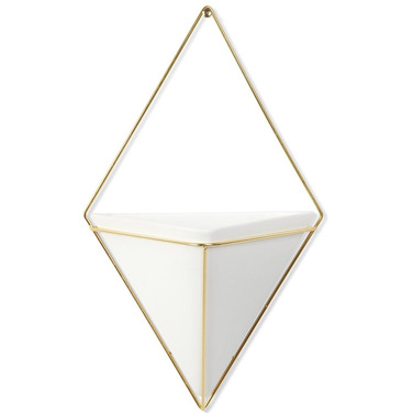Декор для стін 22х38х12 см білий / латунь Trigg Umbra
