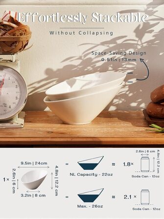 Салатник керамічний 770 мл, набір 2 предмети, білий Dowan