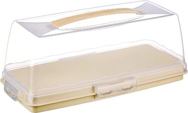 Коробка для транспортировки торта с крышкой, капюшоном и ручкой. Коробка для хранения, контейнер для торта, тарелка для торта, контейнер для торта, коробка для торта, тарелка для торта, начинка для торта, колокольчик для торта - (крем, прямоугольный)