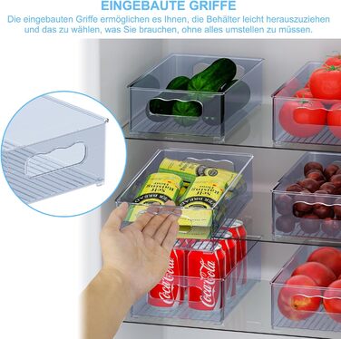 Набір холодильника-органайзера 9 упаковок (3 розміри) Холодильник-органайзер, кухонний органайзер для комори, морозильної камери, шафи, ящика, офісу (3 розміри-9 упаковок-синьо-сірий)