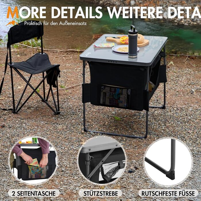 Стіл для кемпінгу 80 х 60 см Portal