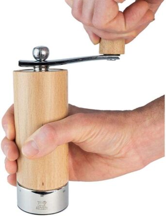 Ручная мельница для перца с кривошипом, классическая регулировка помола, высота 18 см, дерево/нержавеющая сталь, натуральный, 37307 Мельница для перца натуральная и нержавеющая сталь