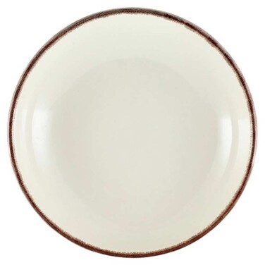 Миска глубокая 23 х 5 см, 1300 мл, коричневый ободок, GenWare