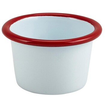 Соусник 7х4,3 см, 90 мл, эмаль, красный ободок, GenWare