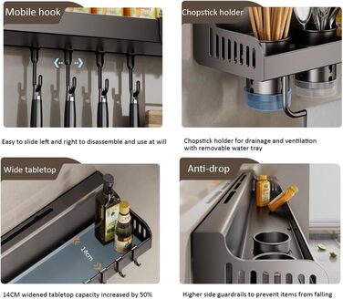 Настінний органайзер для кухонного приладдя 40 см RXRENXIA