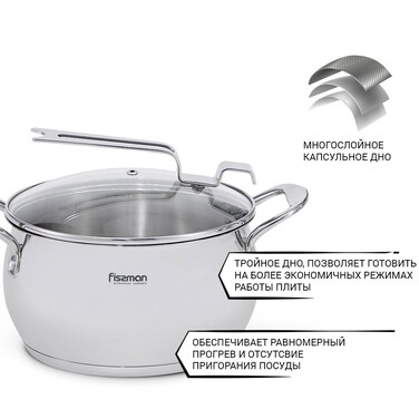 Кастрюля со стеклянной крышкой 20 см 3,5 л VITA Fissman