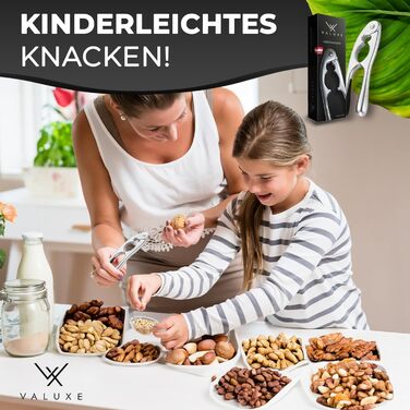 Щелкунчик премиум-класса VALUXE в эргономичном дизайне и с нескользящей ручкой - Эксклюзивный щелкунчик PRO с удовольствием раскалывает каждый грецкий орех - щипцы для орехов, открывалки для грецких орехов, открывалки для орехов (базовая линия)
