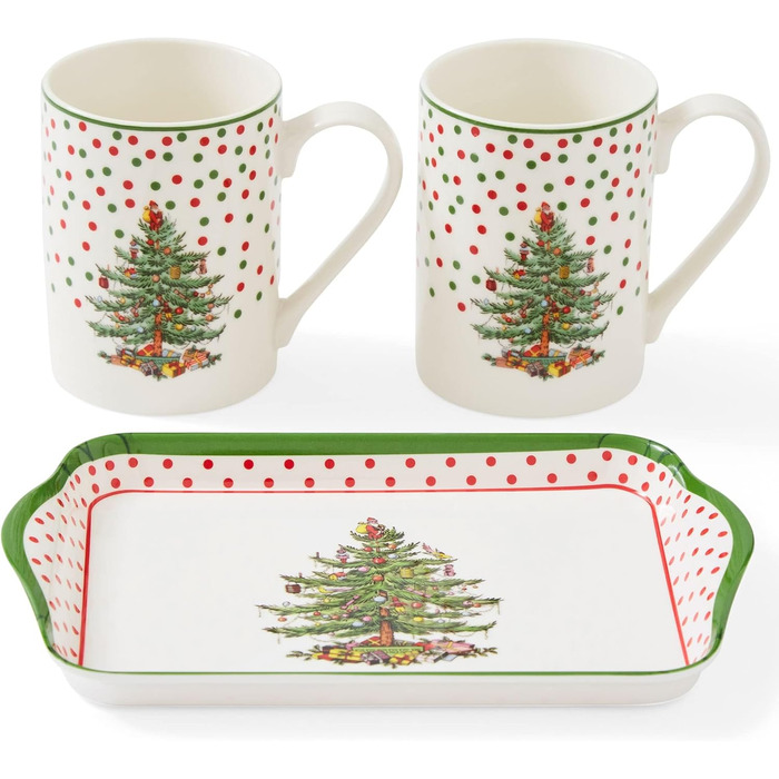 Набір чашок з підносом, порцеляна Spode