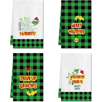 Набір з 4 різдвяних кухонних рушників 45 x 65 см, набір Q Ohok