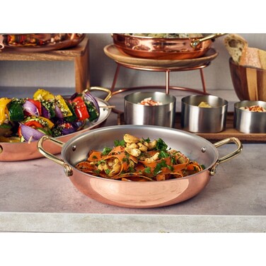 Сковорода для подачі 22*5 см, 1500 мл, кругла, мідне покриття GenWare