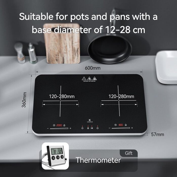 Індукційна варильна поверхня на 2 конфорки 3600 Вт COOKNANO