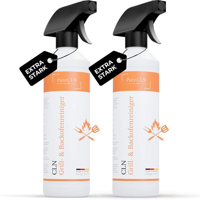 Засіб для чищення духовок та грилів PureCLN 500 мл, спрей для духовок без запаху, надзвичайно сильний засіб для чищення духовок від стійкої скоринки, засіб для чищення духовок, плит, грилів (500 мл (2 шт.))