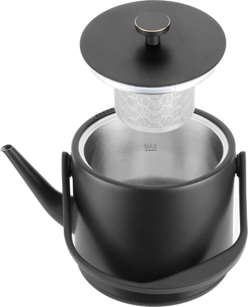 CATLER Электрочайник 0.6л, Strix, заварник, нерж. сталь, поддержание температуры, смысл. руковод., черный