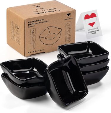 Миски для соусу з порцеляни 6 шт чорний Urban Lifestyle