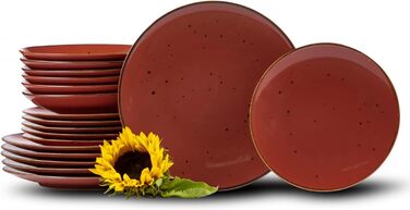 Набор посуды konsimo Combi на 6 персон Набор тарелок ALUMINA Modern 18 предметов Столовый сервиз - Сервиз и наборы посуды - Комбинированный сервиз на 6 персон - Сервиз для семьи - Посуда красочная Столовая посуда (Коттедж Марсала)