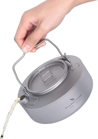 Титановий чайник для кемпінгу 700 мл. зі складною ручкою iBasingo